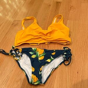 Cupshe Yellow and Blue Floral Bikini